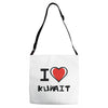i love kuwait Adjustable Strap Totes