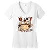 hot chocolate time! Women's V-Neck T-Shirt