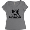 Backpacker Let's Explore The World Women's Triblend Scoop T-shirt