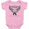 my hero is now my angel stomach cancer awreness Baby Bodysuit