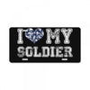 i love my soldier navy camouflage License Plate