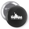 new york usa america city Pin-back button