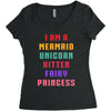 i am a mermaid unicorn kitten fairy princess Women's Triblend Scoop T-shirt