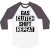 gas clutch shift repeat 3/4 Sleeve Shirt