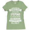 Super Cool Stepdad Of A Freaking Awesome Grandson Ladies Fitted T-Shirt