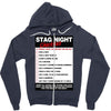 funny stag night checklist, ideal gift, christmas present Zipper Hoodie