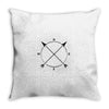 Compass Whit Circle Throw Pillow