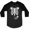 pregnant skeleton baby costume halloween maternity ninja ladies 3/4 Sleeve Shirt