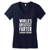 World's Greatest Farter I Mean Father Women's V-Neck T-Shirt