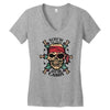 pirate zombie skull Women's V-Neck T-Shirt