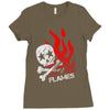 skull &amp; flames Ladies Fitted T-Shirt