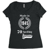 made in 1945 70 years of being awesome Women's Triblend Scoop T-shirt