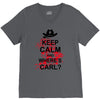 keep calm and where's carl tshirt the walking zombie tee apocalypes fu V-Neck Tee