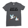Baby On Board with Stork Ladies Fitted T-Shirt