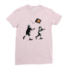 banksy kids play t.v. ball Ladies Fitted T-Shirt