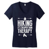 hiking it's cheaper than therapy Women's V-Neck T-Shirt