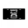 september girls are sunshine mixed with a little hurricane License Plate