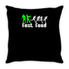 zombie fast food  funny Throw Pillow