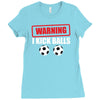 warning i kick balls Ladies Fitted T-Shirt