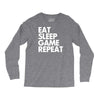 eat sleep game repeat Long Sleeve Shirts