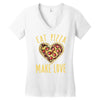 eat pizza make love Women's V-Neck T-Shirt