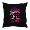 Celebrating With the 7th Birthday Queen Throw Pillow