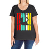 yoga cat Ladies Curvy T-Shirt