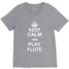 keep calm play flute V-Neck Tee