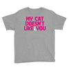 my cat doesn't like you Youth Tee
