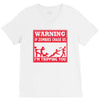 warning if zombies chase us i'm tripping you V-Neck Tee