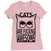 cats are fucking awesome Ladies Fitted T-Shirt