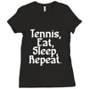 tennis eat sleep repeat Ladies Fitted T-Shirt