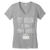 my brain is 90% movie quotes Women's V-Neck T-Shirt