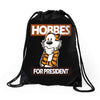 Hobbes For President Drawstring Bags