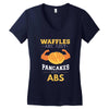 waffles are just pancakes with abs Women's V-Neck T-Shirt