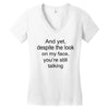 still talking light Women's V-Neck T-Shirt