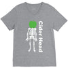 ciderhead cider drinking skeleton and apple V-Neck Tee