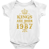 kings are born in 1987 Baby Bodysuit