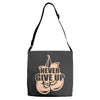 Never Give Up Uterine Cancer Awareness Adjustable Strap Totes