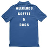 weekends coffe and dogs white back Polo Shirt
