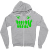 fun monster face, eat, beast, Zipper Hoodie