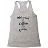 motivated by caffeine and canines Racerback Tank