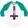 inverted galaxy cross funny  religion banter space fashion new 3/4 Sleeve Shirt