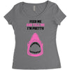 Feed Me and Tell Me I'm Pretty Baby Girl Women's Triblend Scoop T-shirt