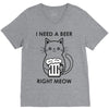 RIGHT MEOW BEER CAT V-Neck Tee