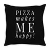 pizza makes me happy Throw Pillow