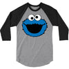 Cookie Monster Face 3/4 Sleeve Shirt