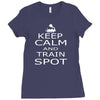 keep calm train Ladies Fitted T-Shirt
