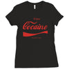 enjoy cocaine funny gray Ladies Fitted T-Shirt