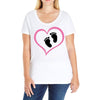 Baby Girl with Heart Any Name Customized Ladies Curvy T-Shirt